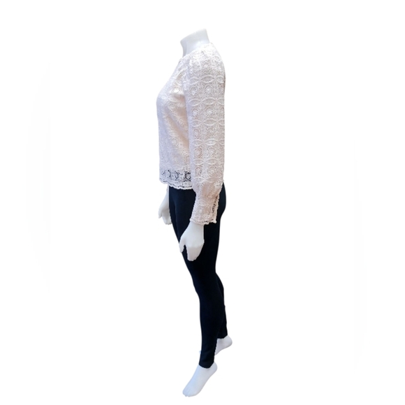 Ricki’s NWT Lace Puff Long Sleeve Top Creme Lacey Size XS - Picture 3 of 11